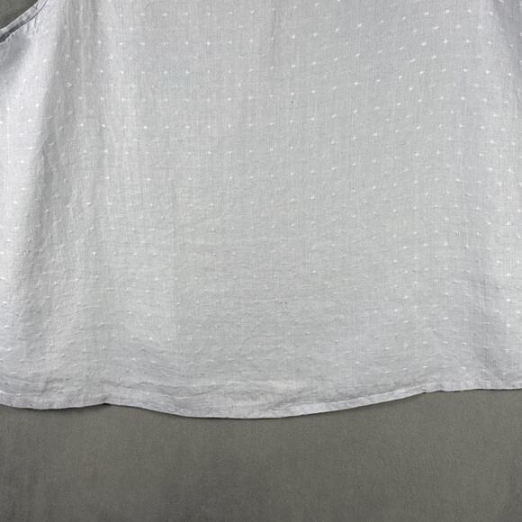 FLAX 2 Piece Light Blue Button Front Linen Jacket Shirt & Tank Women's Sz Large - Picture 8 of 10